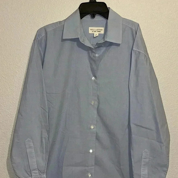 Nili Lotan Yorke Button Down Oversized Long Sleeve Shirt - Picture 4 of 7